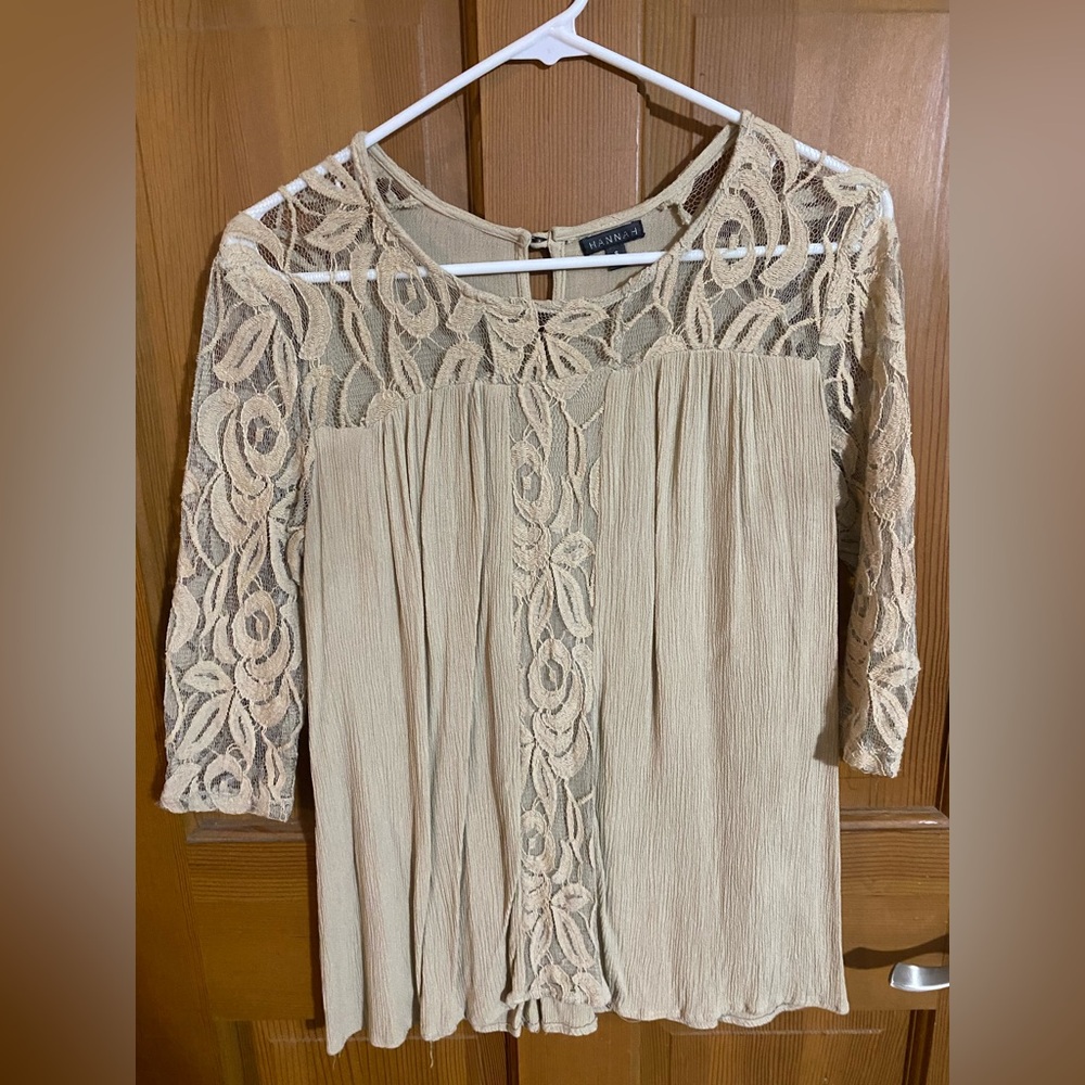 Hannah Beige Textured Blouse